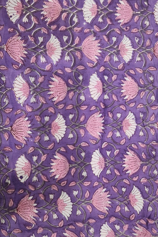 Manjri ( मंजरी) - 5 mtr cut for Co-ord Sets / Suits - Hand Block Printed Running Soft Cotton Fabric