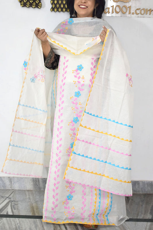 Elegant Kota Kurta & Dupatta set with Hand done Heavy Phool patti work & Cotton Bottom
