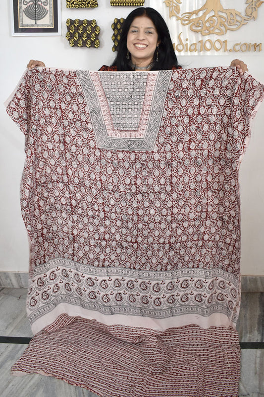 Beautiful Bagh Crepe Hand Block Print Fabric