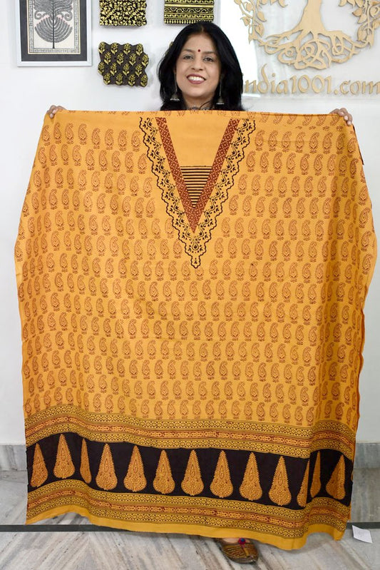 Bagh Hand Block Printed Cotton Kurta Fabric
