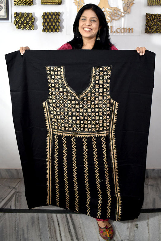 Hand Sindhi Work Cotton Kurta Fabric