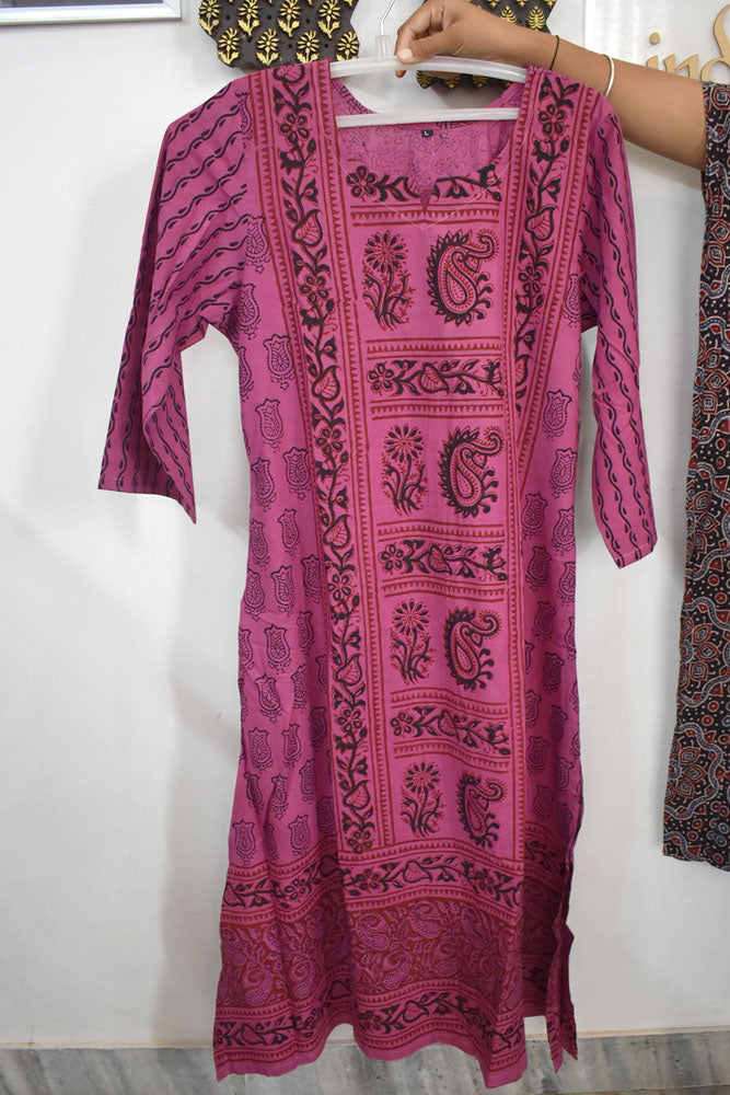 Beautiful Hand Block Printed Bagh cotton Short Kurta - 40