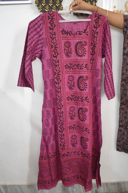 Beautiful Hand Block Printed Bagh cotton Short Kurta - 40
