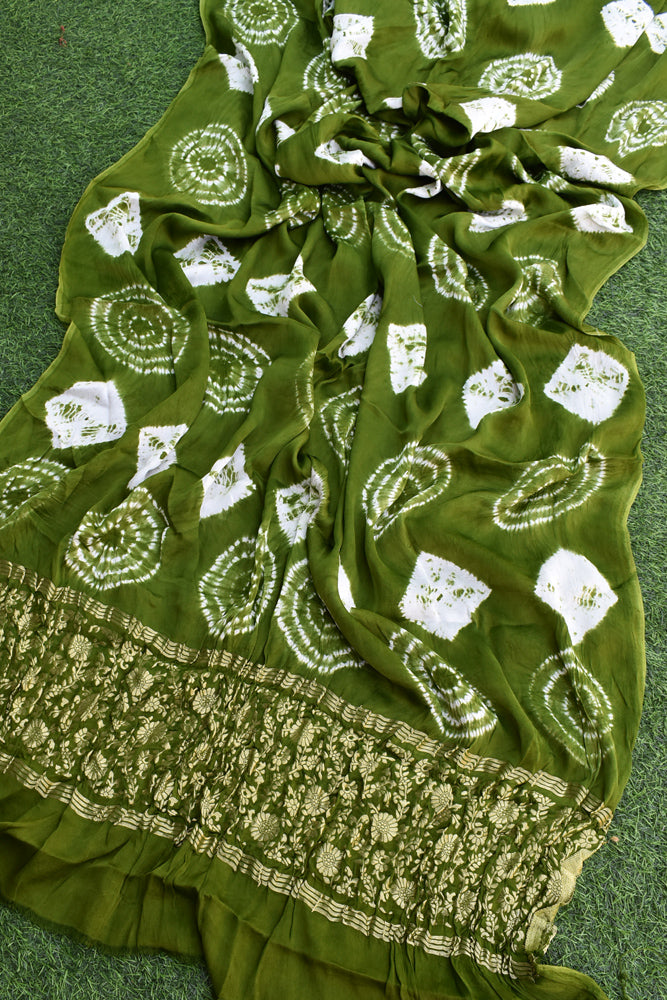 Beautiful Hand Crafted Shibori Modal Silk Dupatta with Tissue Lagdi patta palla