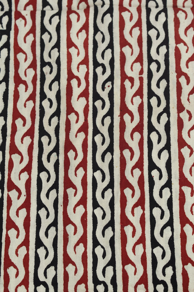 Ajrakh Hand Block Printed Cotton Cut ( blouse) Fabric