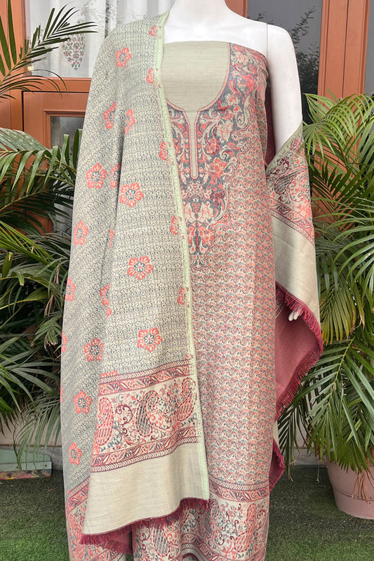 Beautiful Woolen Suit fabric & Stole/shawl with Woven patterns