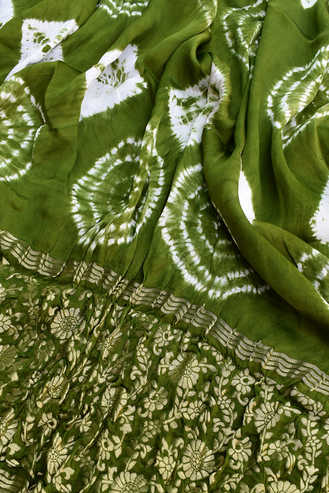 Beautiful Hand Crafted Shibori Modal Silk Dupatta with Tissue Lagdi patta palla