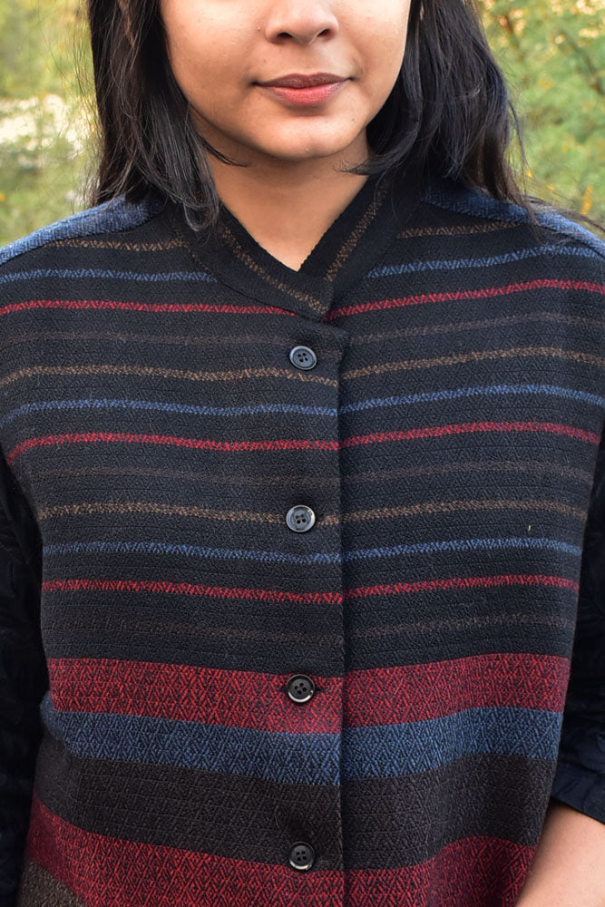 Handwoven Himalayan Wool Jacket with Satin silk inner lining - size 40, 42