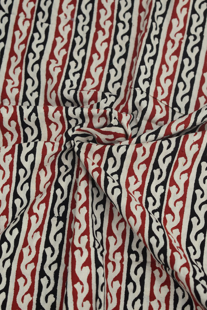 Ajrakh Hand Block Printed Cotton Cut ( blouse) Fabric