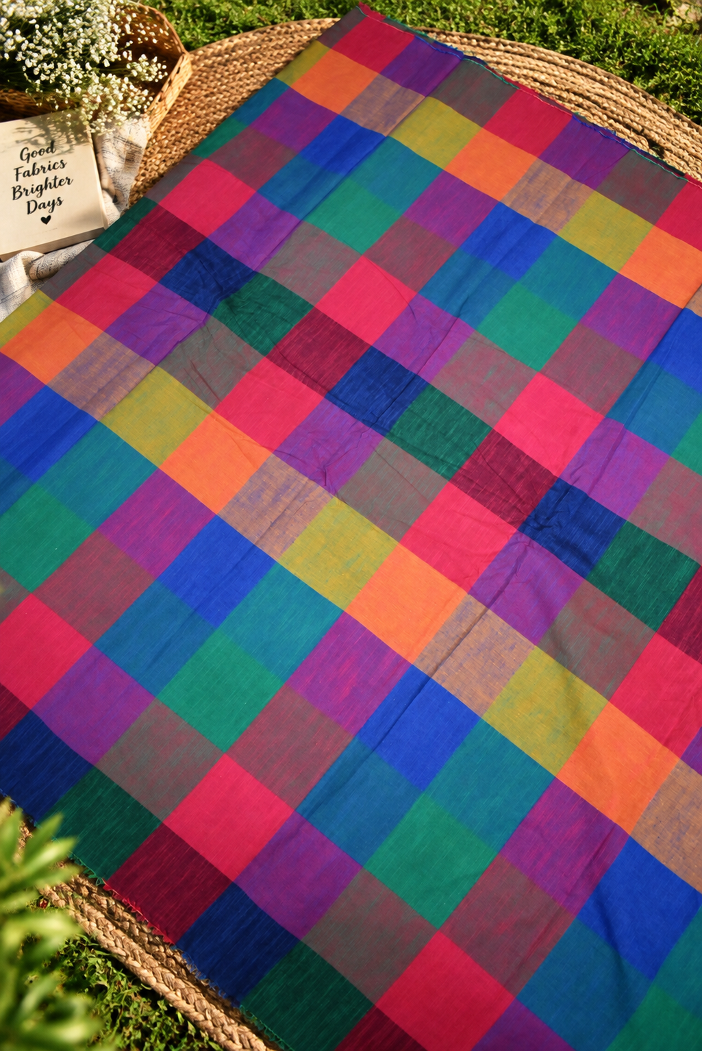 Madras Checks Cotton Fabric (2.5 mtrs )