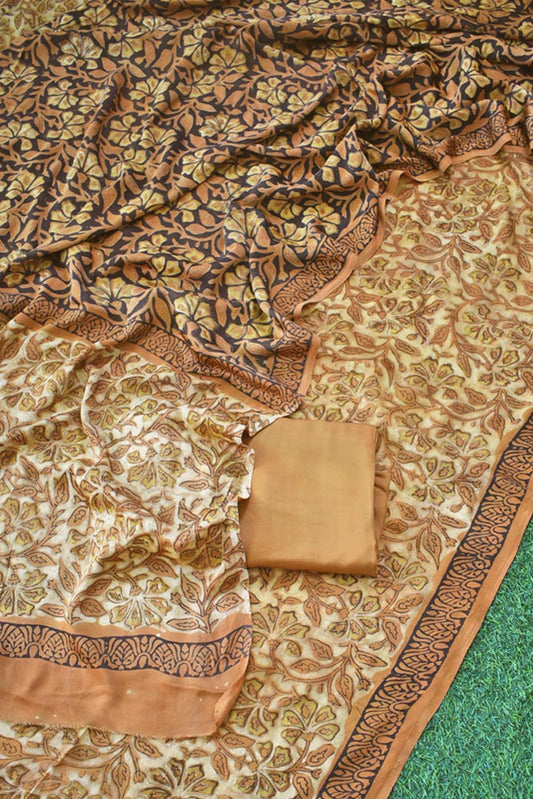 Vanaspati Bagru Ajrakh Modal Silk suit - 3 pc set