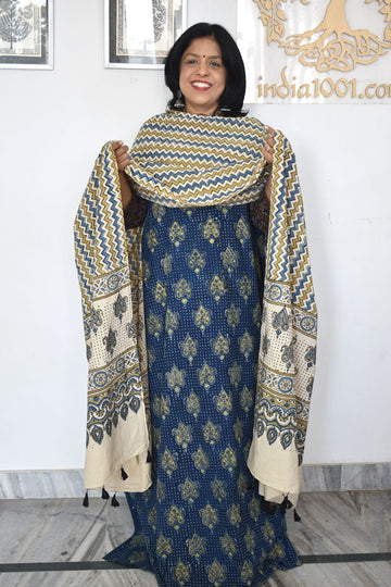 Rustira | Ajrakh-Inspired 3-Piece Suit Set