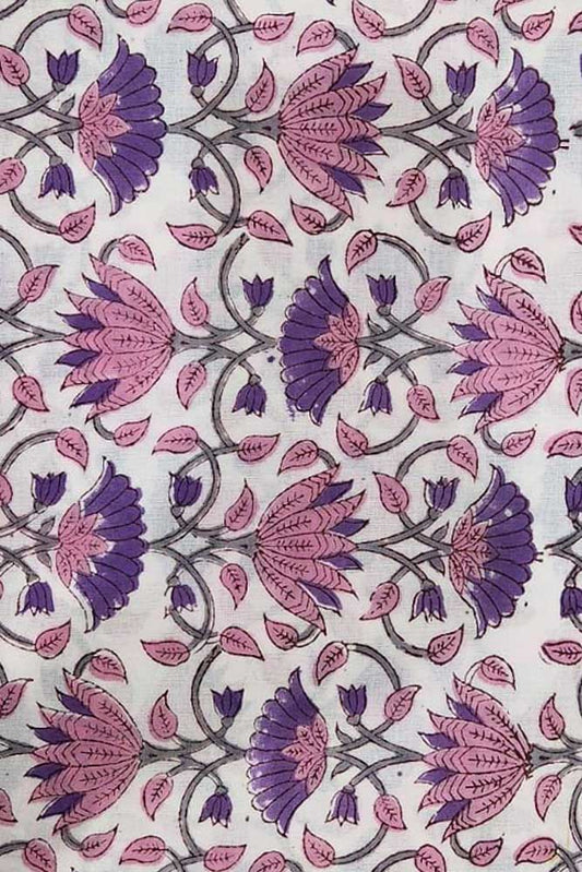 Manjri (मंजरी) - 5 mtr cut for Co-ord Sets / Suits - Hand Block Printed Running Soft Cotton Fabric