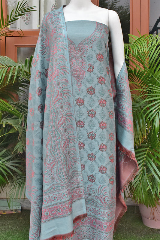 Beautiful Woolen Suit fabric & Stole/shawl with Woven patterns