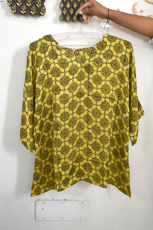 Beautiful Ajrakh Modal Silk Kaftan - 38 - 44