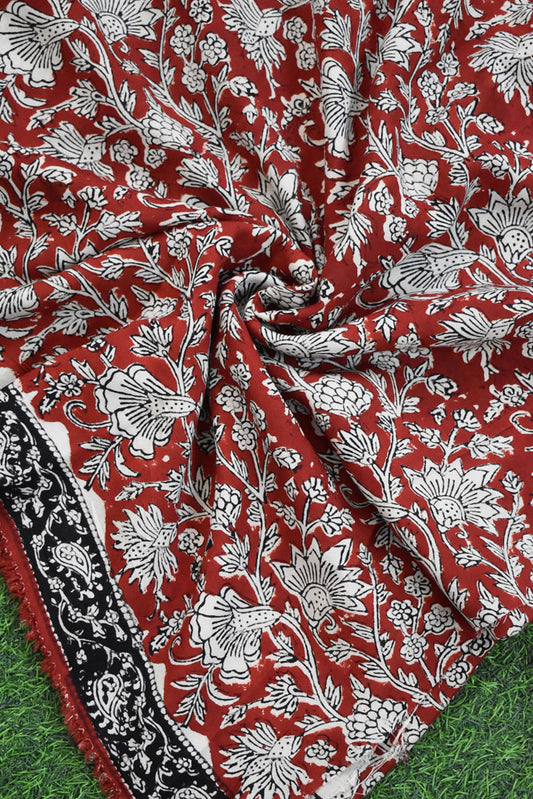 Beautiful Modal Silk Bagru Hand Block Print Fabric