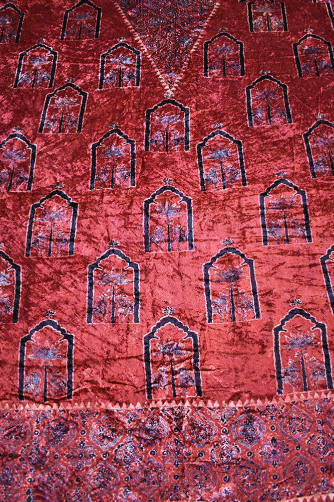 Ajrakh Velvet kurta fabric