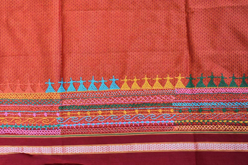 Khunn Blouse fabric with Hand Lambani Embroidery