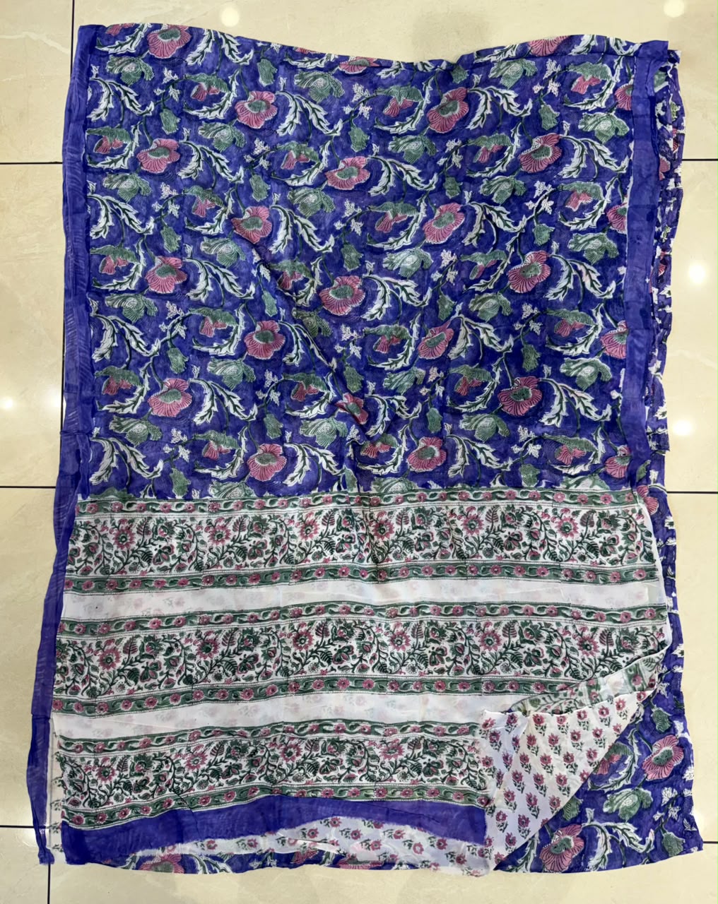 Elegant Hand Block Printed Georgette saree