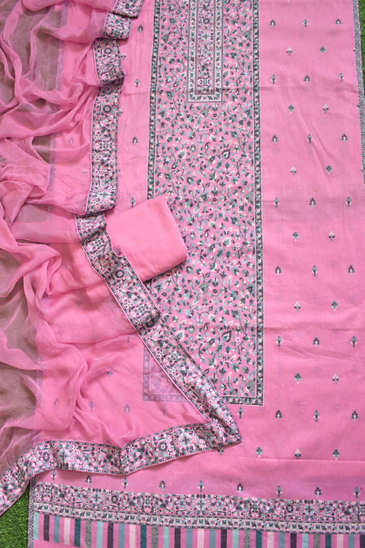 Beautiful Cotton kani Jamawar Unstitched suit fabric