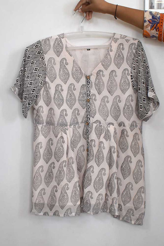 Beautiful Hand Block Printed Bagh Georgette Short kurta/Top - 38