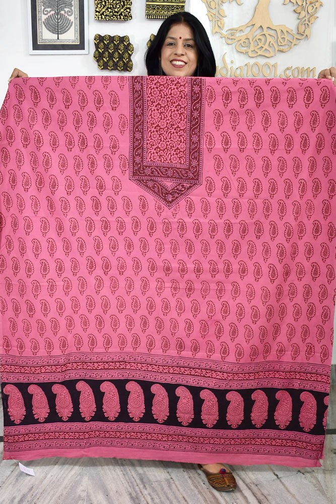Bagh Hand Block Printed Cotton Kurta Fabric
