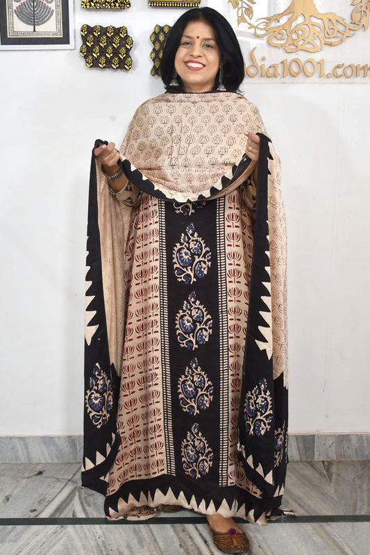 Beautiful Ajrakh Hand Block Printed Modal Silk set
