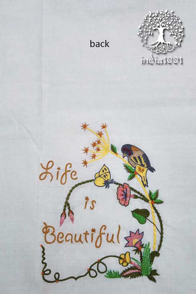 Hand embroidered cotton blouse Fabric