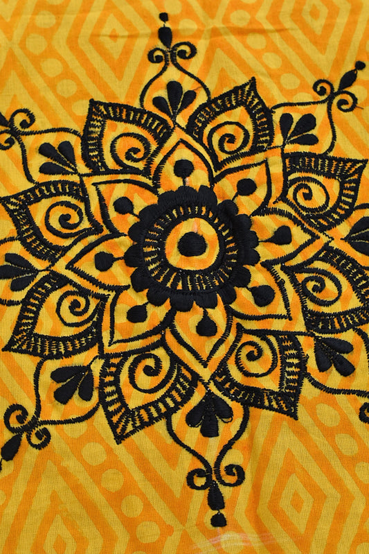 Beautiful Embroidered Mandala Design  Cotton blouse fabric