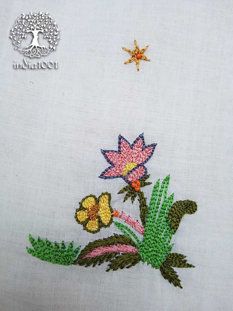Hand embroidered cotton blouse Fabric