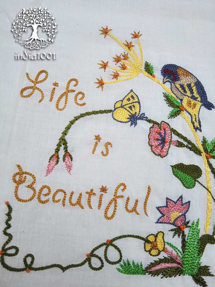 Hand embroidered cotton blouse Fabric