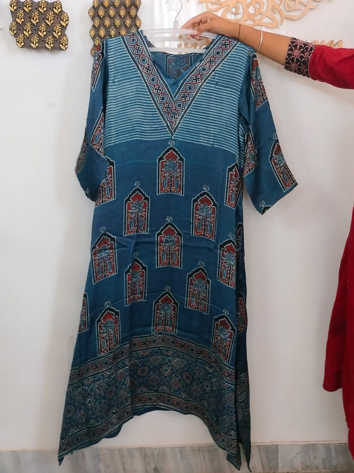 Beautiful Ajrakh Modal Silk kurta