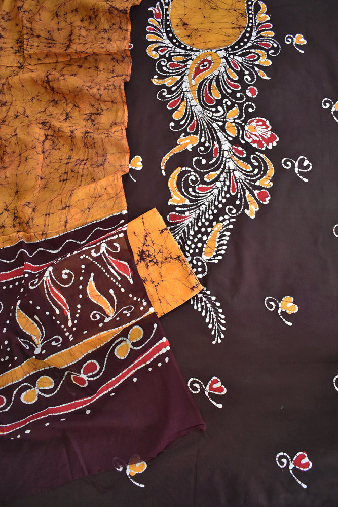 Beautiful Batik Cotton Unstitched suit fabric