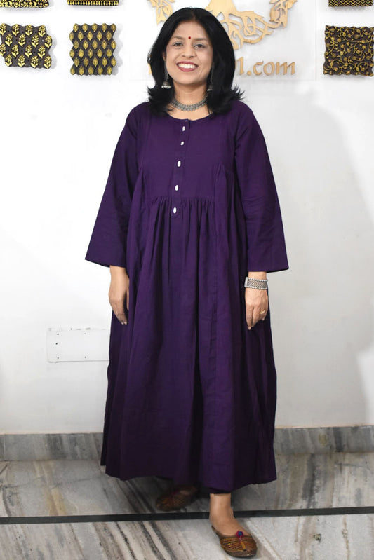 Designer Cotton Kurta with Mirror Details - Size 38 to 46 ( all sizes)