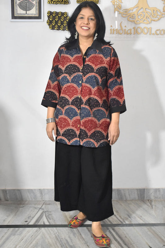 Beautiful Ajrakh Cotton Shirt size - 38 - 46