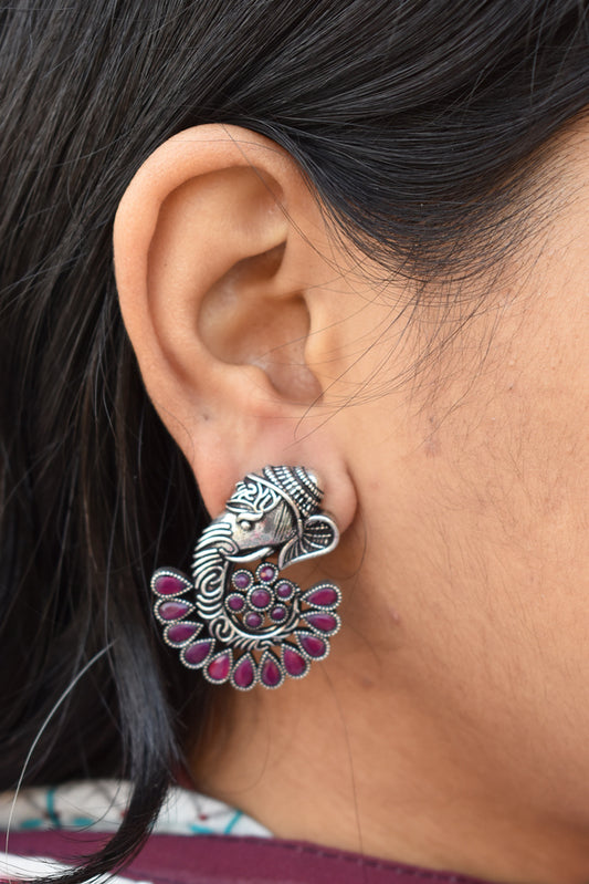Elegant Antique finish German silver earrings