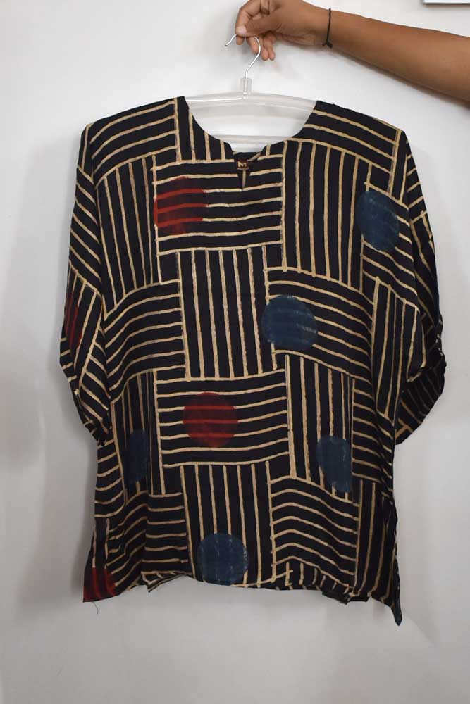 Beautiful Ajrakh Modal Silk Kaftan - 38 - 44