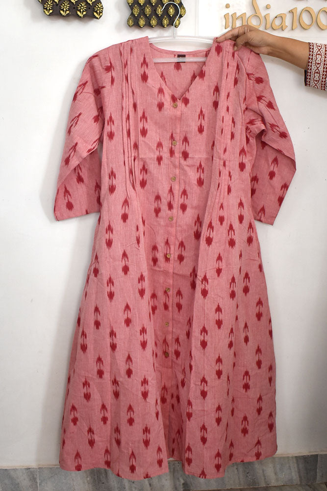 Designer Handwoven Ikkat pure cotton Kurta - Size 40 to 44 ( all sizes)