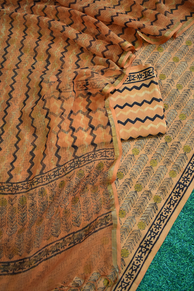 Beautiful Vanaspathi Ajrakh Pure cotton suit with Kota Doria dupatta