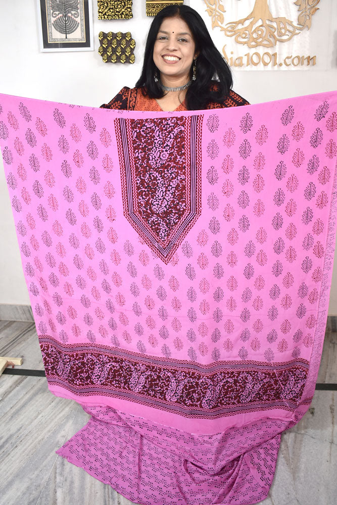 Beautiful Bagh Crepe Hand Block Print Fabric