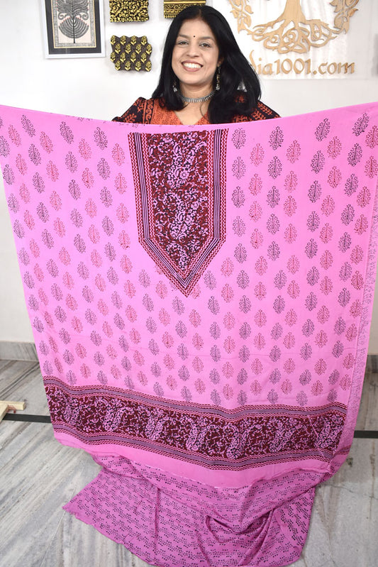 Beautiful Bagh Crepe Hand Block Print Fabric