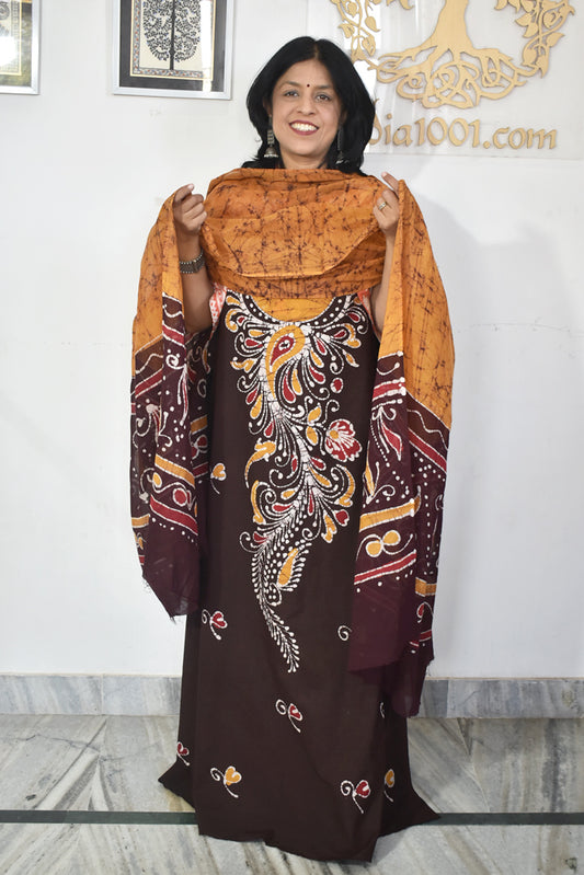 Beautiful Batik Cotton Unstitched suit fabric