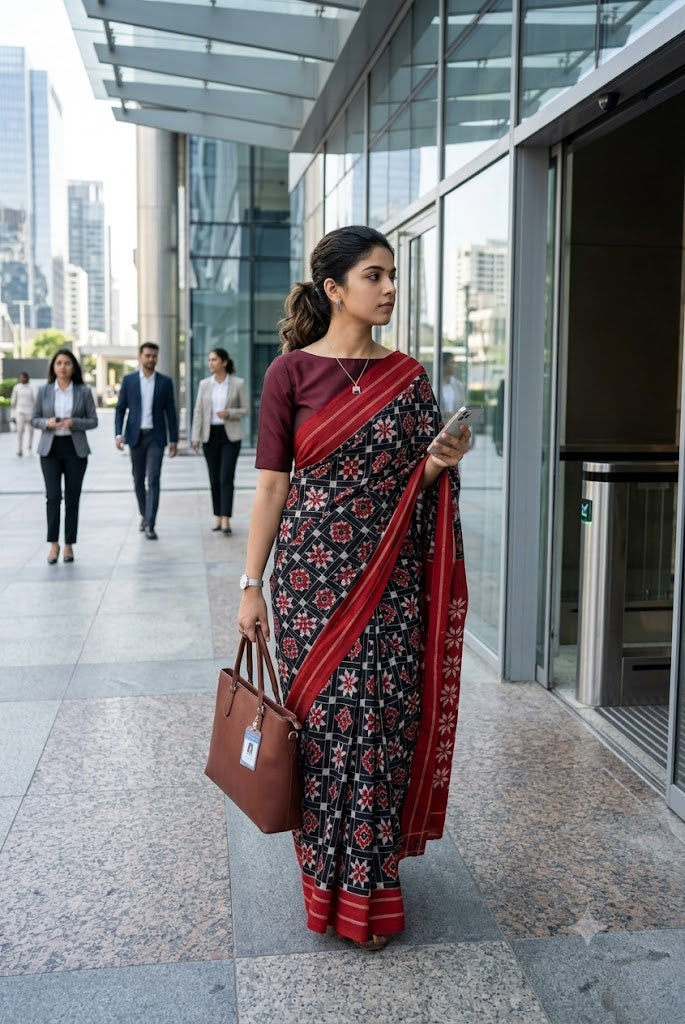 Elegant Handloom Teliya Cotton Saree