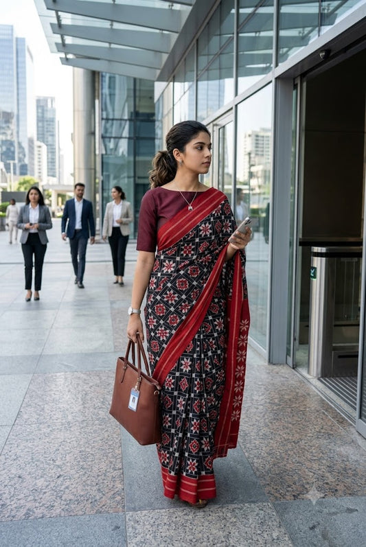 Elegant Handloom Teliya Cotton Saree