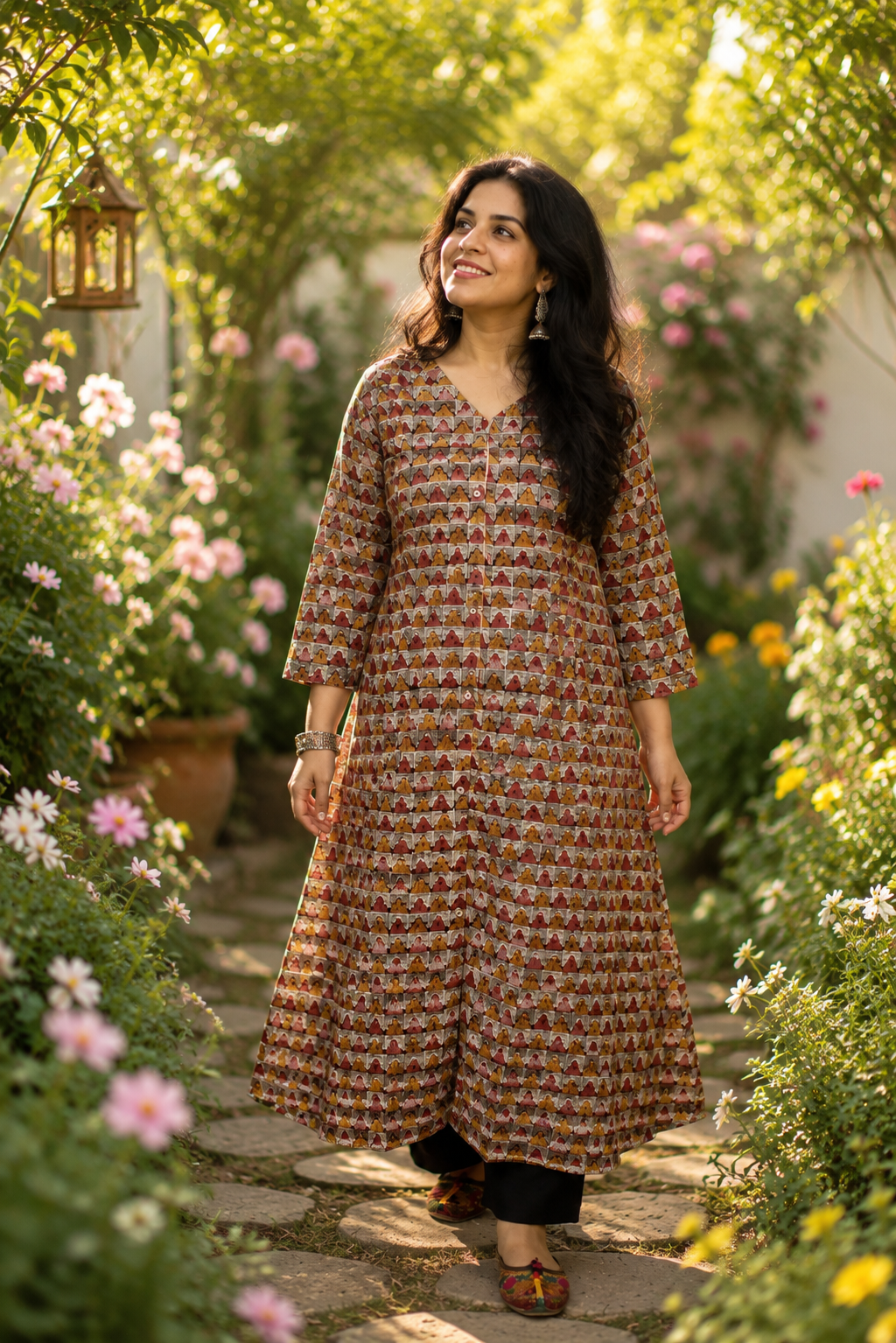 Designer Hand Block Printed Cotton Kurta / Dress - Size 38 to 48 ( all sizes)