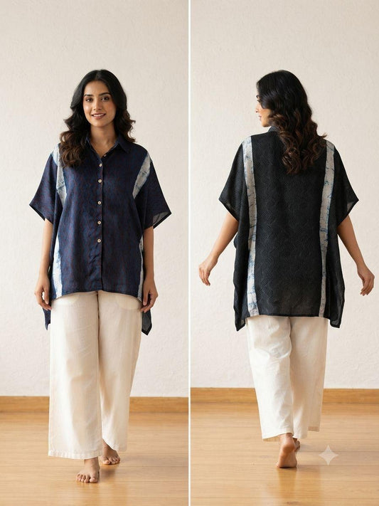 Beautiful Ajrakh Modal Silk Kaftan - 38 - 44
