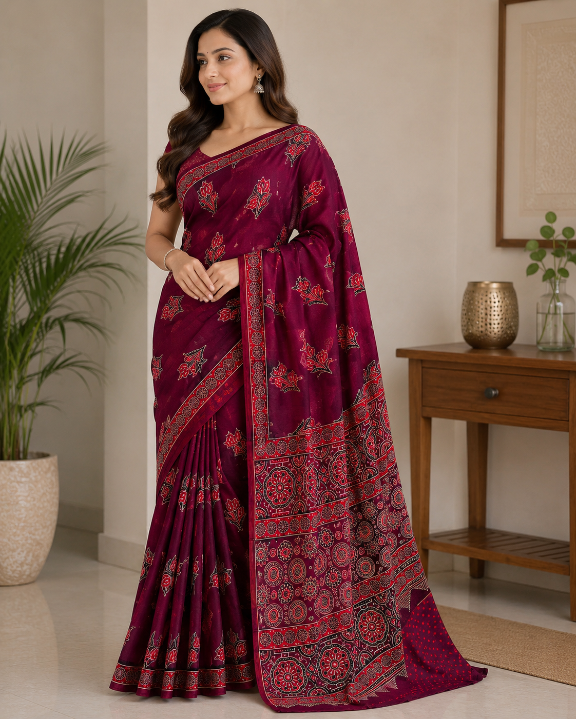 Elegant Hand Block Printed Georgette saree