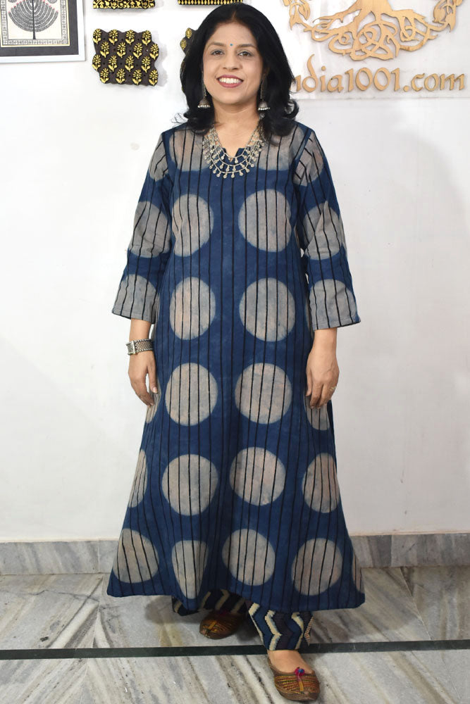 Elegant Ajrakh Organic Cotton Kurta and pant set - Sizes 38 - 44