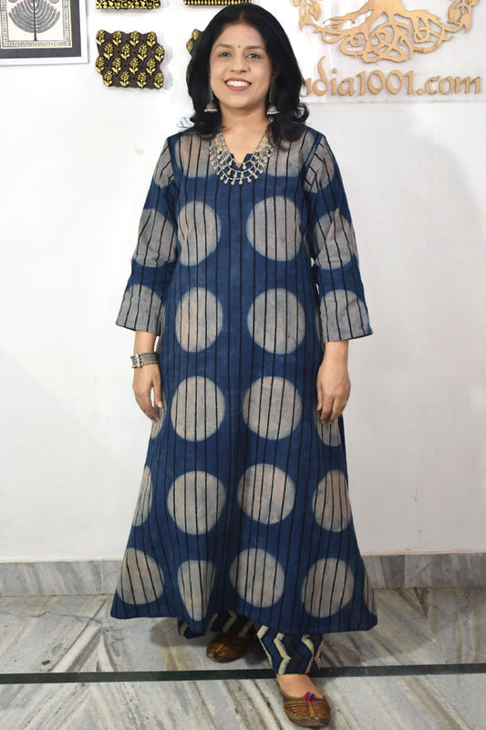 Elegant Ajrakh Organic Cotton Kurta and pant set - Sizes 38 - 44