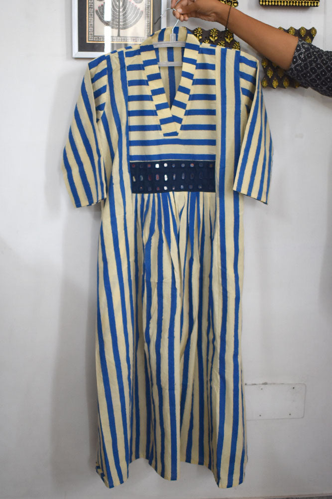 Designer Hand Block Printed cotton Kurta With Mirror Work - Size 38 to 44 ( all sizes)